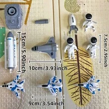 3pcs Inertial Gliding Fighter Jet, Space Station, Rocket Launcher Spacecraft Toy, Suitable As Birthday, Holiday, Halloween, Christmas Gift For Children - Multicolor - View 3