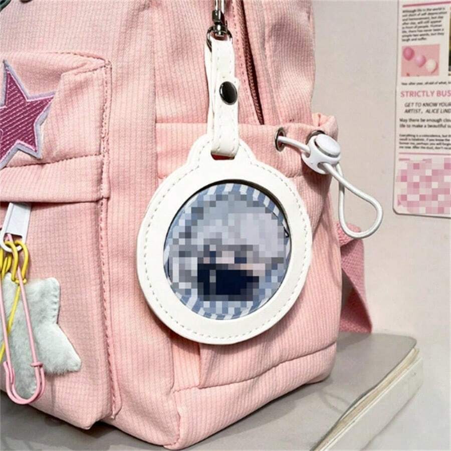 58/75mm圆形透明窗口徽章保护套，水晶徽章展示袋，便携式/悬挂式 - 彩色 - 查看 1