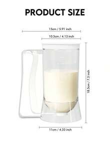 Dispensador de masa para panqueques con asa, dispensador de masa para panqueques, dispensador de masa para panqueques, dispensador de masa para panqueques, bandeja de hornear panqueques con dispensador, perfecto para panqueques, magdalenas, gofres, masa para muffins, pasteles, moldes para magdalenas, utensilios de cocina, utensilios de repostería - Blanco - Ver 12