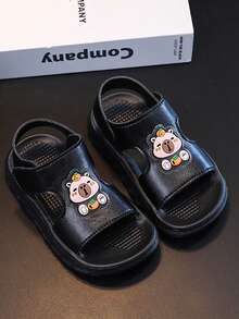 Children's Flat Sandals / Children's Lightweight Soft-Sole Open-Toe Flat Sandals - Black - View 5