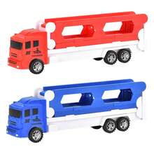 7pcs Juego de lanzador de camión transformable, incluye 6 coches de metal, tobogán plegable, diseño transformable, material ABS, accionamiento manual, interactivo para la familia, ideal para regalos de fiestas infantiles, cumpleaños, Navidad, Pascua, adecuado para niños mayores en Navidad, Año Nuevo, San Valentín, eventos de fiesta - Azul - Ver 7