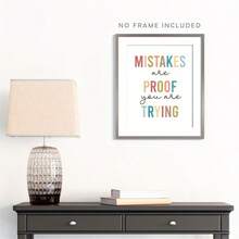 1 Peça Erros são prova de que você está tentando - Decoração de Parede de Saúde Mental, Decoração de Escritório de Aconselhamento, Decoração de Sala de Aula de Psicólogo 11,8*15,7", Arte de Parede Motivacional, Sem Moldura Eid Al-Adha Mubarak - saúde mental - Visão 4