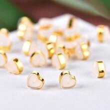 10pcs Heart Shaped Earring Cap, Gold Silicone Anti-Slip Earring Plug For DIY - A - 查看 3