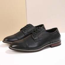 Men's Formal Wingtip Dress Shoes – Classic Oxford Business Shoes Available In Standard & Wide Fit - 經典黑色 - 查看 5