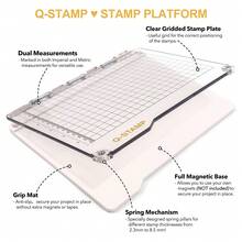 Bệ đóng dấu nhanh 8x9.3 inch kèm thảm chống trượt; Dụng cụ định vị dấu để đóng dấu chính xác trong thủ công mỹ nghệ, làm sổ lưu niệm, làm thiệp DIY; Công cụ đóng dấu và in ấn dễ dàng - Nền tảng tem - Xem 3