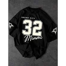 T-Shirt 32 Miami Shirt Blouse Unisex Men's Women's 100% Cotton Top Premium Streetwear New Release Immediate Shipping Various Colors!! - 黑色 - 查看 1