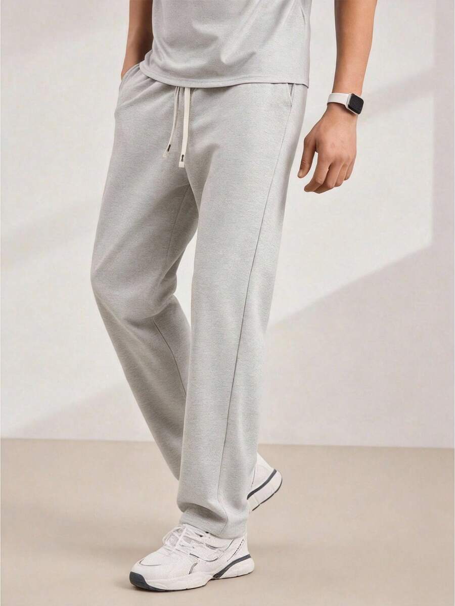 Driftmere 男士休闲抽绳直筒裤 - 淺灰色 - 查看 1