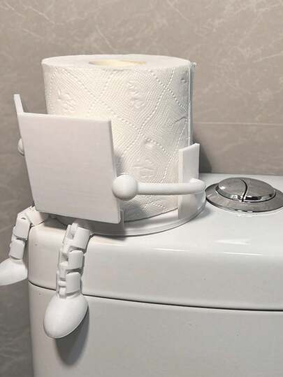 Portarrollos de papel higiénico lindo, diseñado como libro y café - Hecho de plástico, diseño independiente, adecuado para el baño, puede sostener rollos de papel higiénico de tamaño estándar, un accesorio decorativo y regalo divertido para la decoración del baño, diseño alegre, estructura resistente.