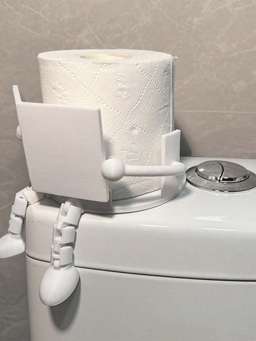 Cute Toilet Paper Holder, Designed As Book And Coffee - Made Of Plastic, Freestanding Design, Suitable For Bathroom, Can Hold Standard Size Toilet Paper Rolls, A Fun Decorative Accessory And Gift For Bathroom Decor, Lively Design, Sturdy Structure.