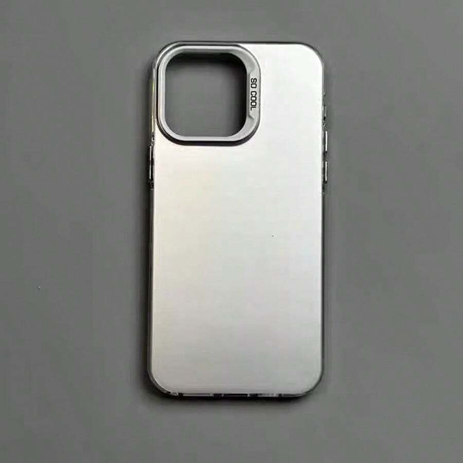 Funda IMD minimalista con acabado plateado colorido, compatible con varios modelos de teléfono - Plateado - Ver 1