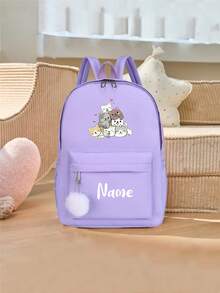 This Custom-Designed Large-Capacity Casual Multi-Purpose Back-To-School Backpack Features A Cute Cartoon Cat Print, Making It Perfect For Daily Outings, School, Commuting, Travel, And Outdoor Adventures. It Makes A Wonderful Gift For Family And Friends. - Multicolor - View 7