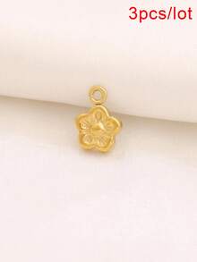 3pcs Stainless Steel Small Flower Pendant Findings 18K Gold Plated Charms For DIY Jewelry Making Supplies Accessories - Pendants - View 14