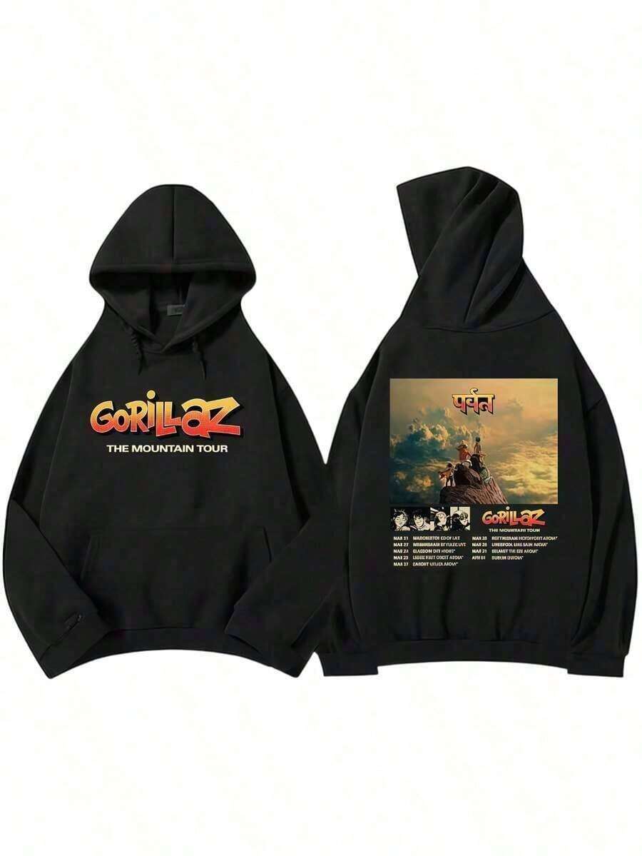 Heavy Mental Gorillazs 2026 Hoodies Fashion Long Sleeve Hooded Sweatshirts Autumn Winter  Male Puls Streetwear Essentials Hoodie Hoodie Women Sweatshirts Women Hoodies Men's Hoodie Sweatshirts Men Essentials Fear - 黑色 - 查看 1