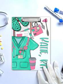 1pc Personalized Acrylic Nurse Clipboard, Customizable Text, Nurse Gift, Nurse Graduation Gift, Medical Healthcare Acrylic Clipboard, Nurse Supplies, Personalized Nurse Clipboard, Acrylic Hospital Clipboard - Multicolor - View 5