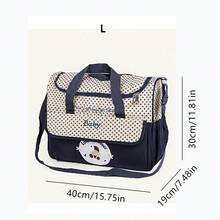 时尚多功能单肩妈妈包；轻便便携妈妈包；可爱小熊多隔层斜挎尿布包 - 藏蓝色 - 查看 13