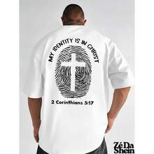Camiseta Streetwear Gospel Igreja Religiosa Oração Digital 2 Corinthians 5:17 Street Cultura Urbana Unissex 100% Algodão Top Premium Streetwear Envio Imediato Varias Cores!! - Branco - Visão 2