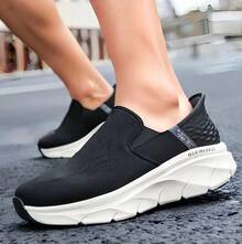 Skechers Men's Lightweight Sports Casual Slip-On Walking Shoes - Black - View 1