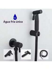 Ducha Higiênica 1/4 Volta Banheiro Luxo Gatilho Aço Inoxidável Acabamento Fosco Cor Preta Dorofox - preto - Visão 7