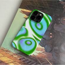 Dream Green Blue Gradient Ripple Phone Case Is Compatible With IPhone17, 16pro, 15, 14, 13, 12, 11, XR, XS, Plus, Promax Mobile Phone Case, Made Of TPU Silicone Two-In-One Material, Waterproof, Anti-Drop And Wear-Resistant, The Best Gift For Girlfriends, Boyfriends And Friends KBKG - Color1 - View 4