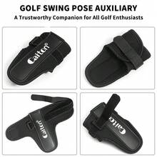 Caiton 1pc Golf Wrist Support Band With Swing Trainer | Made Of Premium Leather, Comfortable And Durable, Professional Swing Angle Correction, Helps Develop Muscle Memory, Improves Swing Consistency And Accuracy, Reduces Incorrect Swings, Increases Training Efficiency. An Efficient Training Aid For Golfers, Beginners And Professionals For Daily Practice And Skill Improvement. - Black - View 6
