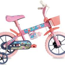Bicicleta Infantil Com Rodinha Menina Aro 12 Peppaa Rosa Verden Bikes - Coral - Visão 5