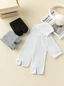 1/3 pares de calcetines de tobillo con dos dedos para hombres, calcetines de verano/primavera con división de dedos en negro, blanco, gris, suaves y cómodos como pezuñas de cerdo - Multicolor - Ver 3