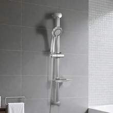 Shower Riser Kit With Shower Head, Adjustable Slide Bar Set, 150cm Shower Hose, Shower Head Holder & Soap Dish For Bathroom, Silver - View 4