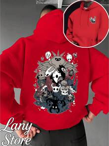 Hollow Knight Retro Classic Geek Unisex Action Video Game Sweatshirt For Men And Women, 100% Cotton, Premium Streetwear, New Release, Immediate Shipping, Various Colors!! - 紅色 - 查看 1