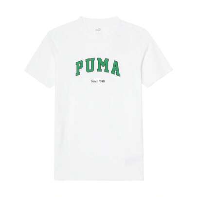 Puma Men's Lightweight Round Neck Short Sleeve Sports T-Shirt With Large Logo, Spring/Summer