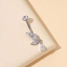 1 pieza Anillo de ombligo de titanio con diseño de mariposa a la moda, apto para uso diario - Plateado - Ver 6