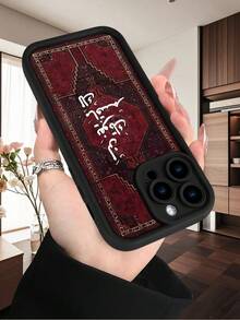 阿拉伯书法“承诺给你的，不会错过”波斯地毯背景手机壳，创意个性化高端中东风格设计，黑色磨砂质感全包覆式防尘防水软壳，兼容 17/16/15/14/13/12/11/Pro/ProMax/X/XR/XS/XSMAX/7/8/PLUS和Galaxy S21/22/23/25/ULTRA/PLUS/FE，生日和节日送给朋友、家人、情侣的理想礼物。 - 黑色 - 查看 5