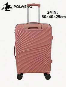 Maleta PP de Alta Calidad, Resistente a Golpes y Arañazos, Gran Capacidad para Viajes Maleta de Viaje Moderna de Material PP, Diseño Ligero y Ruedas Silenciosas - Rosa - Ver 8