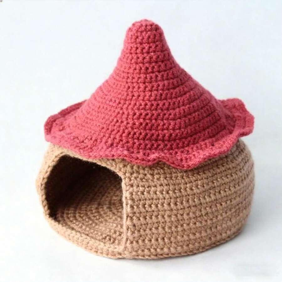 蘑菇猫窝钩针编织套装 - 适合初学者 - 成人钩针DIY - 动物钩针入门套装 - 包含所有必要的钩针材料 - 包含英文印刷版说明书 - 精美包装 - 生日礼物、情侣礼物、节日礼物、创意礼物、桌面装饰礼物 - 给猫咪一个舒适的家