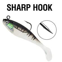 5Pcs 8cm/9g Soft Fishing Lures Set Swimbait Jig Heads T Tail Swim Bait Pre-Rigged Swimbaits With Weighted Hooks Crankbait Swim Shad Lures Swim Baits For Bass - Multicolor - View 6