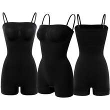 Women's Shapewear Rompers Strapless Bodysuit Shaper Jumpsuits Suitable For Outdoor Wear Body Shaper Bodysuit With Tummy Control, Butt Lifter, Chest Wrap,Plus Size, - Black - View 10