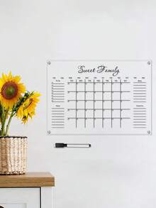 Bảng ghi nhớ treo tường bằng acrylic có thể viết lại trong 1 tháng, bảng viết acrylic để trưng bày (kèm theo 1 bút dạ đen) - Nhiều màu - Xem 10