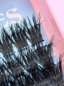 New 200Pcs 100D Curl Individual Lashes The Square Packaging Is Small And Easy To Carry Thick Fluffy And Soft High-Quality Handmade False Eyelashes Perfect Makeup Effect Suitable For Daily Travel And Dating - D - View 7