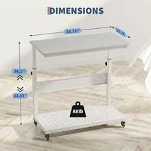 LIZHOUMIL Adjustable Computer Tower Stand With Wheels Rolling CPU Holder Cart 2 Tier Under Desk Mobile PC Stand With Cable Management Rack Professional Office Home Desktop Tower Holder 22 To 34 Inch Length - White Wax Wood Color - Eight Parts - View 7