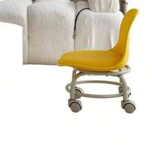 旋转脚凳，多功能懒人式带靠背轮凳，适用于家庭、客厅 - 彩色 - 查看 4