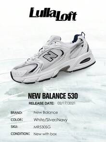 New Balance NB 530 White Silver Navy– Men's/Women's Lifestyle Sneakers – Shoes For Unisex -Vintage-Autumn & Winter & Spring & Summer-Inspired Running Shoes, Shock-Absorbing Comfort, Gym To Streetwear Casual Wear -Back To School- Mother's Day Gifts-Father's Day Gift –MR530SG - Trắng/Bạc/Xanh hải quân - Xem 6