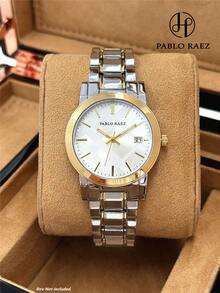 Pablo Raez 1件 18K金女款手錶，迷人奢華珠寶手錶，原裝不鏽鋼配件，奢華女款時尚手錶，雙色鋼手鍊，頂級AAA優雅高端AAA時尚設計，派對女孩石英手錶，白色錶盤，日曆顯示，螢光指針，高品質學生/青少年熱門手錶，50米防水，鋼金屬重手鍊，珠寶扣，休閒可愛美麗教師禮物，適合女友或家人，日常生活/工作/學習/派對裝飾，生日/畢業/婚禮禮物 - 均碼 - 查看 13