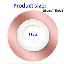 18/36包，33厘米餐垫，一次性餐垫，玫瑰金图案，适用于情人节、感恩节、生日派对、婚礼派对、新娘送礼会、晚宴、宴会、餐桌、野餐、咖啡馆和其他场合。 - 玫瑰金 - 查看 9