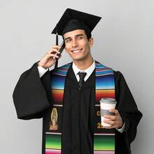 2026 Graduation Stoles Grad Stoles, Unisex Adult Graduates, Sash For High School, College, Bachelor, Degrees 4.5"(Width) X 62"(Length) - Đức Mẹ Guadalupe 3 - Xem 4