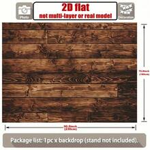 1 Piece Brown Wood Grain 2D Flat, Rustic Wooden Board Background Wall Decor, Suitable, Winter, Autumn Parties, Wooden Texture Photo Props, Polyester Decorations - Nhiều màu - Xem 7