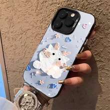 Minimalist IMD Case With Colorful Silver Finish, Compatible With Various Phone Models - Azul Sierra - 查看 3