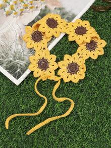 1pc/3pcs Vintage Crochet Floral Headband, Suitable For Bride, Beach, Festival, Casual Outfit Holiday Essential Hair Accessories Summer Beach Hair Bands - Multicolor - View 9