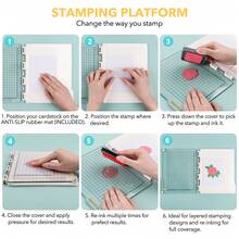 Bệ đóng dấu nhanh 8x9.3 inch kèm thảm chống trượt; Dụng cụ định vị dấu để đóng dấu chính xác trong thủ công mỹ nghệ, làm sổ lưu niệm, làm thiệp DIY; Công cụ đóng dấu và in ấn dễ dàng - Nền tảng tem - Xem 11