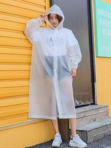 1pc EVA Reusable Rain Poncho, Essential For Outdoor Travel, Hiking, Camping And Daily Home Use. This Rain Jacket Covers The Whole Body - A - View 7