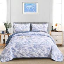 3 Pieces Green Leaf Quilt Set Twin Full Queen King Size, Floral Bedspread Bedding Sets Boho Damask Soft Microfiber Coverlet Set For All Season,Home Decor Room Decor Bedroom Decor Bed Comforter Set Mothers Day Gift Wedding Decorations. - 綠葉 - 查看 11