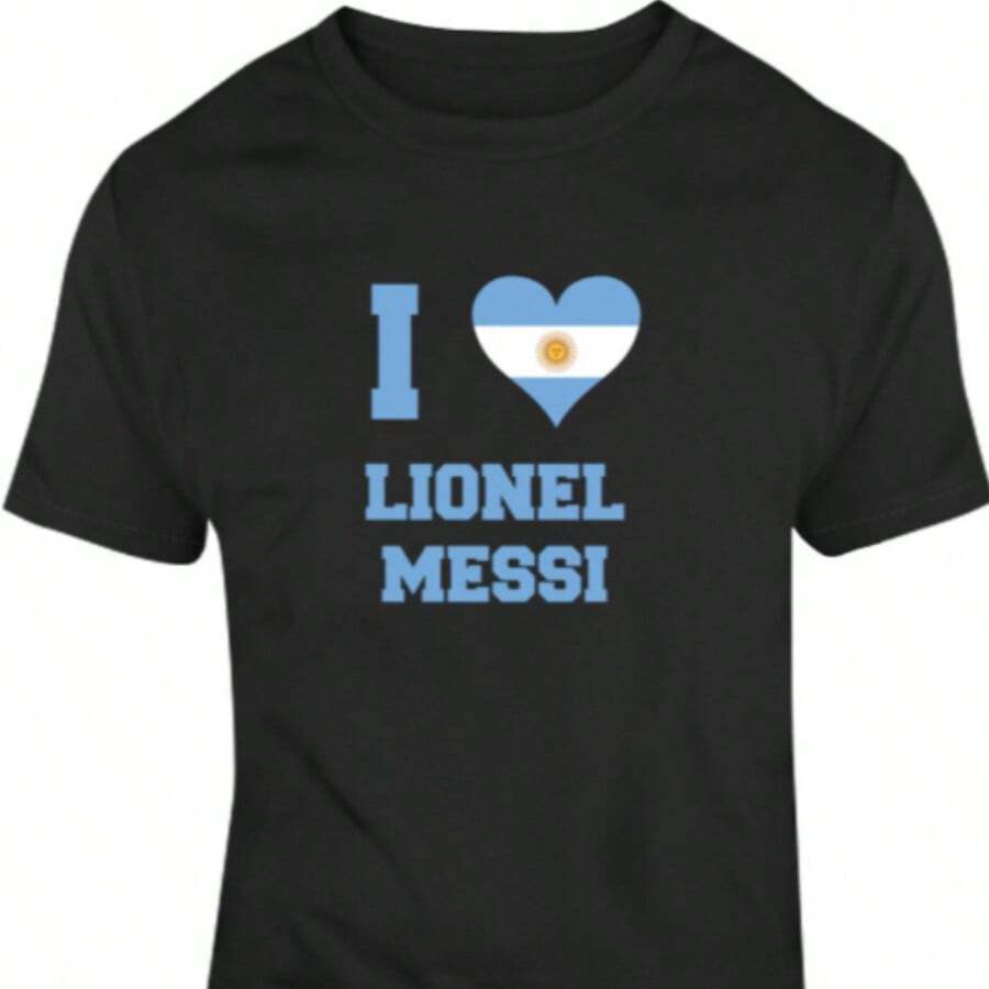 I Heart Lionels Messis Argentina World Cup 2018 Favorite Player T Shirt - 黑色 - 查看 1